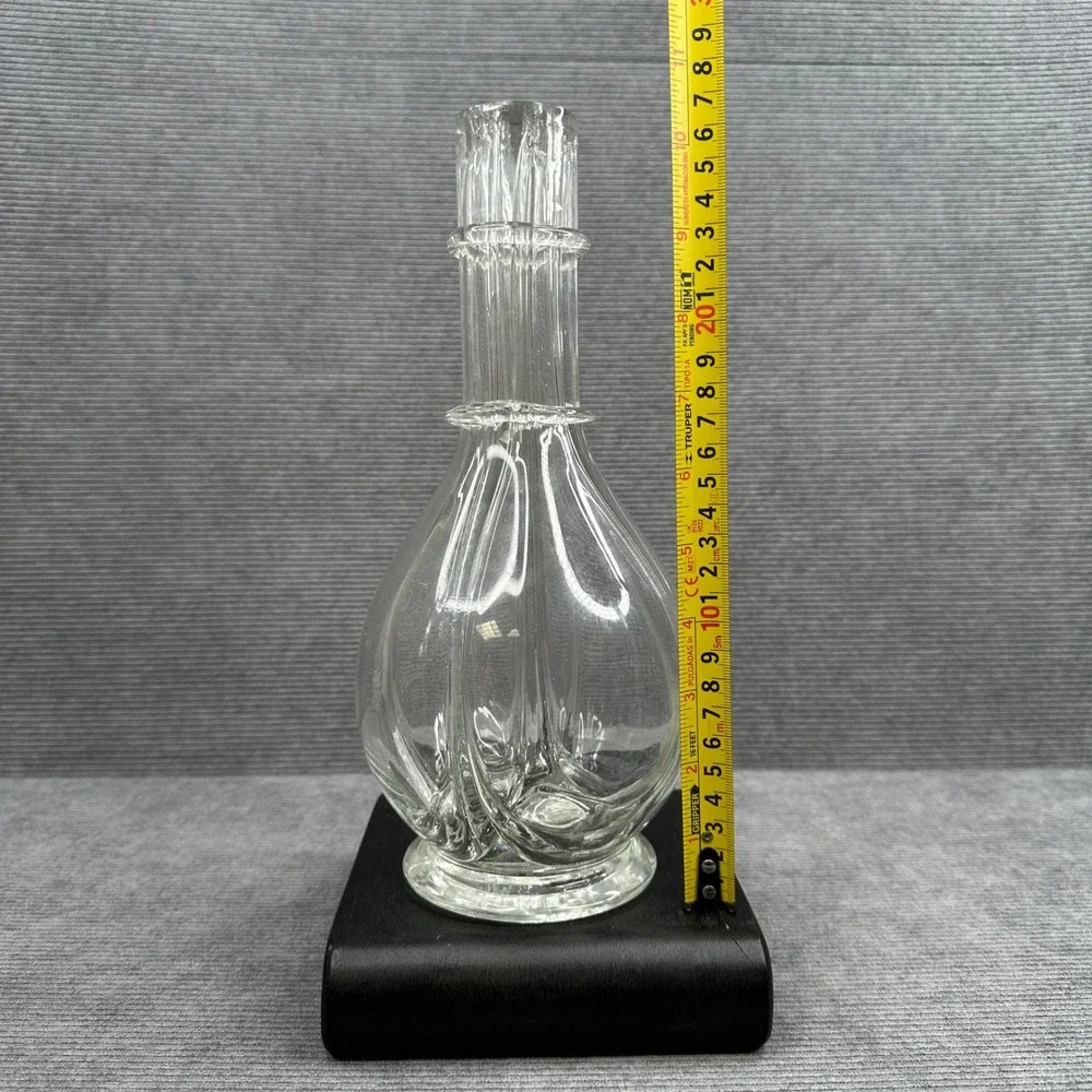 Vintage Clear Glass 4 Chamber Decanter‎ Ribbed Neck Pinched Glass Carafe Cruet